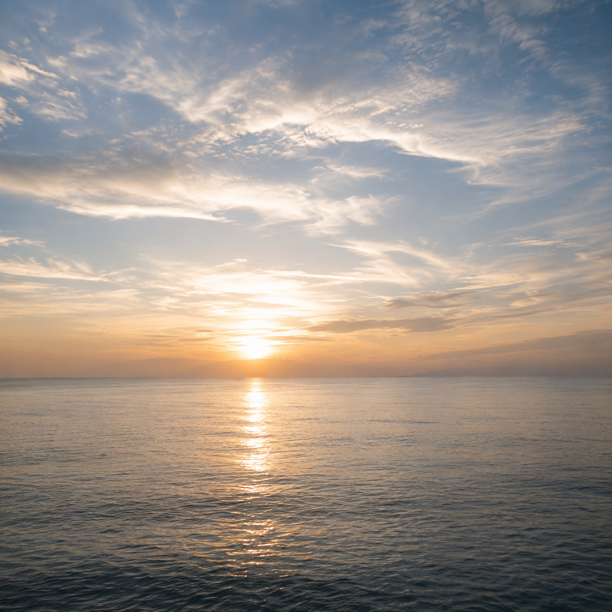 海と夕日