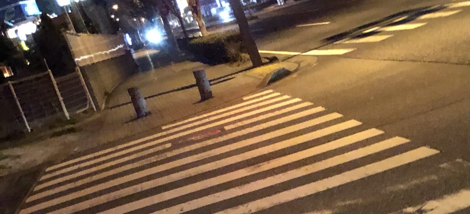 国道16号、歩道橋 夜の国道、信号