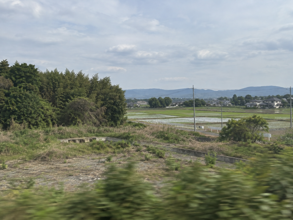 車窓から見える自然の景色